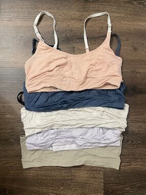Bodily Nursing Bralette Stack - Pink, Navy, Cream, Lilac, Tan